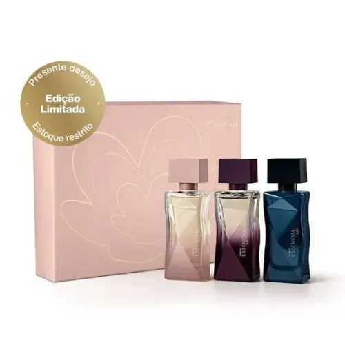 Trio de miniaturas Deo Parfum Essencial Natura