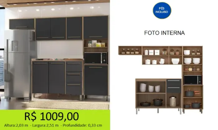 Armário cozinha de parade - compre hoje e receba em até 72h 