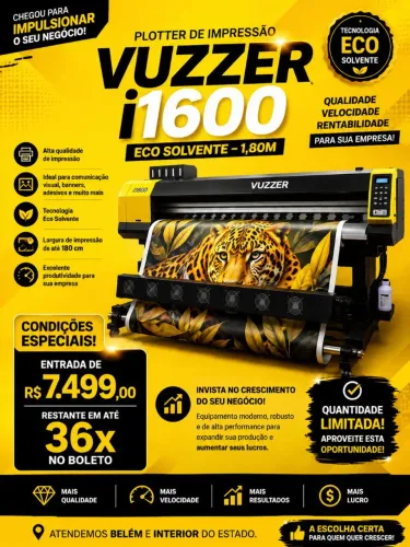 Plotter de Impressão Vuzzer I1600 Eco Solvente LEIA O ANÚNCIO 