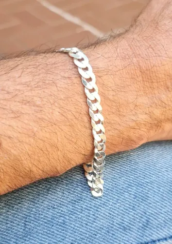 35% OFF! Pulseira Grumet 1x1 Flat Prata 925