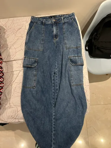 calca wide leg cargo riachuelo