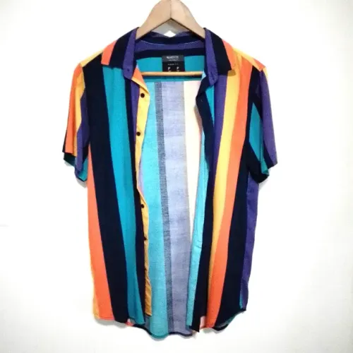 Camisa Masculina Listrada Colorida