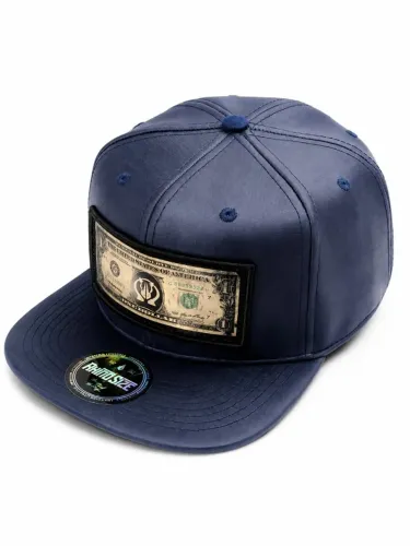 Boné Rhino Size Dólar Aba Reta Couro Azul
