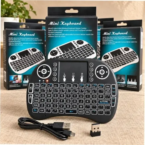 Mini Teclado Mouse LED RGB Touch USB Keyboard 2.4GHz -
