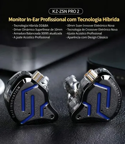 Fone de Ouvido Kz Zsn Pro 2 (Pra retorno)