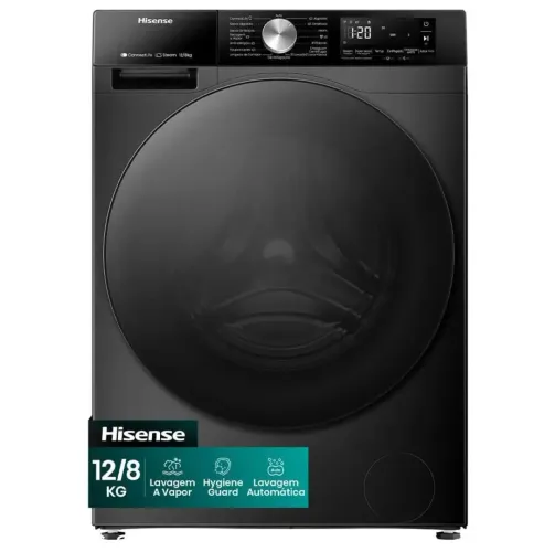 LANÇAMENTO LAVA E SECA HISENSE 12kg Wi-Fi Nova Nota fiscal 3S Motor InverterSteam Touch -