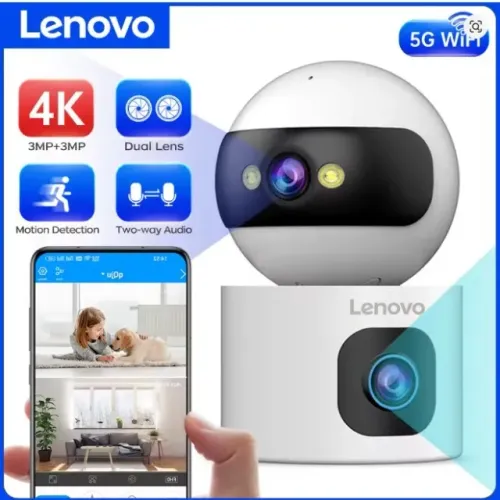 Câmera IP Lenovo 4K Wi-Fi Dual Lente com Rastreamento Automático