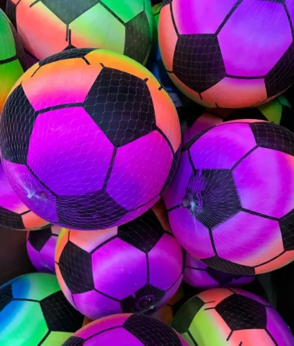 bola de futebol colorida com led interno
