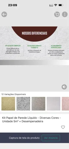 Kit Papel de Parede Líquido - Diversas Cores - Unidade 5m² + Desempenadeira