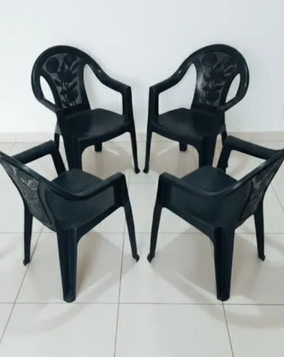 Cadeira Com Braço Estilo Poltrona Preta