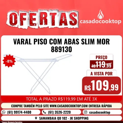 VARAL PISO COM ABAS SLIM MOR 889130