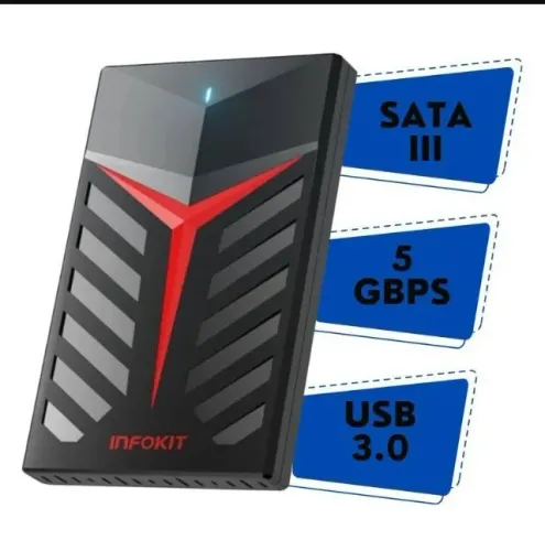 Case SATA para HD 2.5" USB 3.0 Infokit Ecase-350 Gamer - Novo 15843