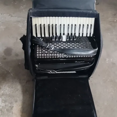 Acordeon dolphin 7 registro no teclado e 2 na baixaria, 80 baixo
