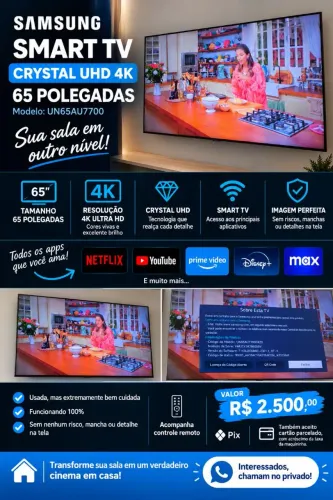 VENDO SMART TV SAMSUNG 65? 4K UHD!