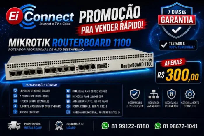 MikroTik RouterBOARD 1100 RB1100 Roteador 13 Portas Gigabit Usado