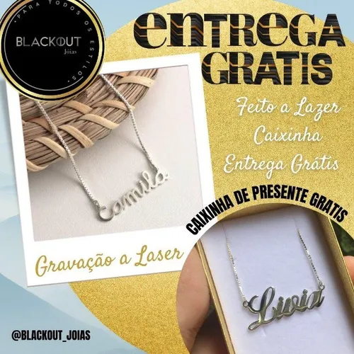 Colar de prata com nome