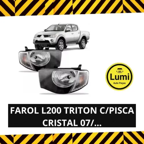 Farol L200 Triton 07/... Com Pisca Cristal - NOVO!!