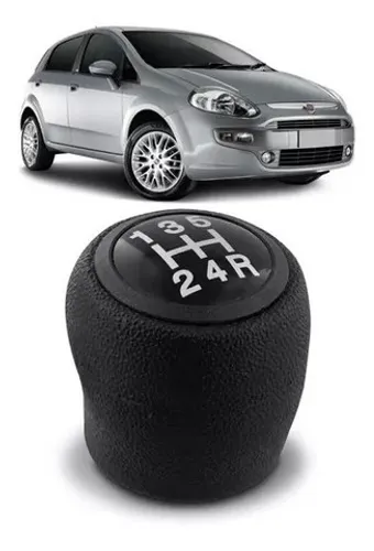 Bola Câmbio Manopla Fiat Punto 2008 Em Diante - Anel Cinza Chumbo Preto - 200530