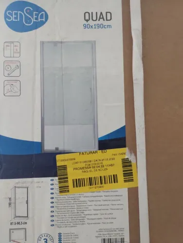 Box para banheiro pivotante 90x190 sensea