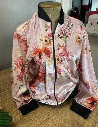 Tamanho G jaqueta Bomber feminina estampa floral casaco 