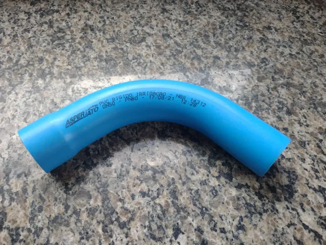 Curva DN 50mm 90º PN 80 PVC Azul 