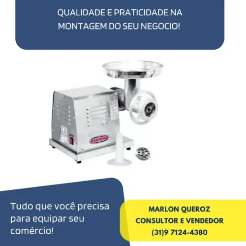 Moedor de Carne Boca 08 Bermar Inox Novo