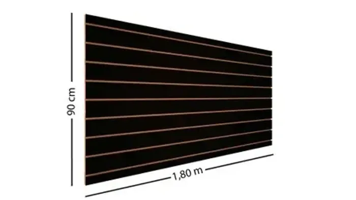 Painel canaletado preto 180x90cm mais as canaletas