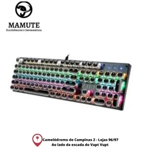 Teclado Gamer Mecânico Led Rainbown Rgb Knup Te110