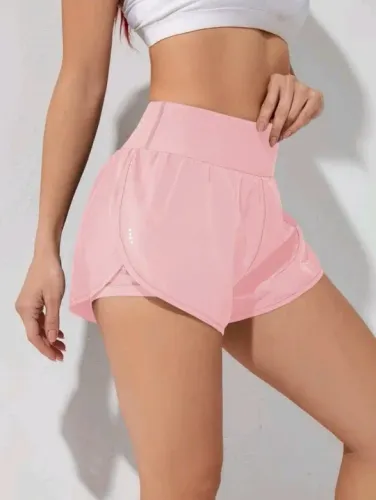 Short duplo novo  rosa bebê tam P academia caminhada corrida