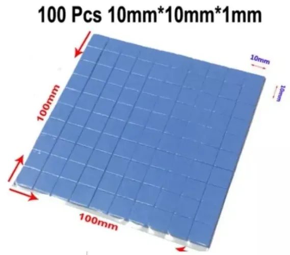 Thermal Pad Termico Dissipador Chipset Memoria 100x  10x10x0,5mm   Arduino COD-CP232  