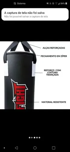 Saco de Pancada Fight 100cm - Treinamento Boxe Muay Thai