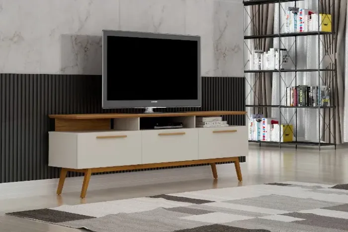 Rack São Paulo Valdemoveis Off White/Cinamomo - Entrega Rápida!