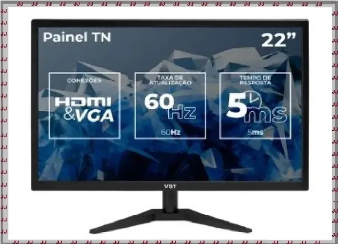 Monitor Vst 22 polegadas - Led - ajustável - 60 hz - Vga e Hdmi