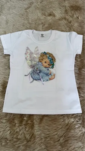 Camiseta Infantil com Estampa de Anjo