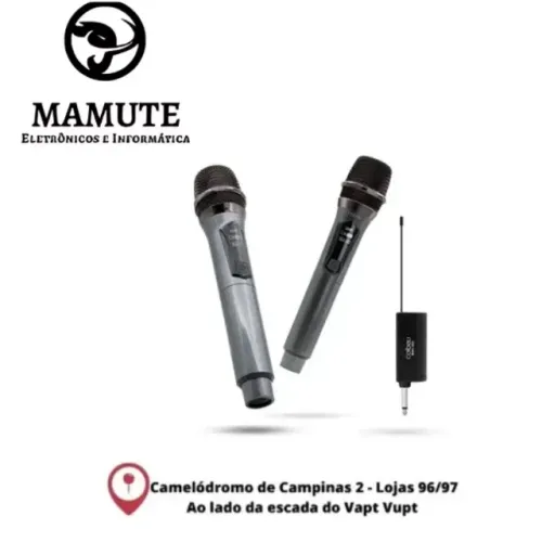 Microfone Sem Fio Duplo Dinâmico Alta Qualidade Recarregável Onistek