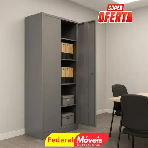 Armário 2 Portas em Aço - Excelente para organização!