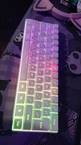 Teclado branco rgb pequeno