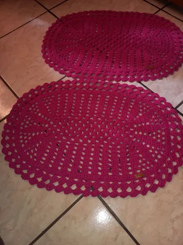 Tapetes de Crochê Oval - Decoração Elegante