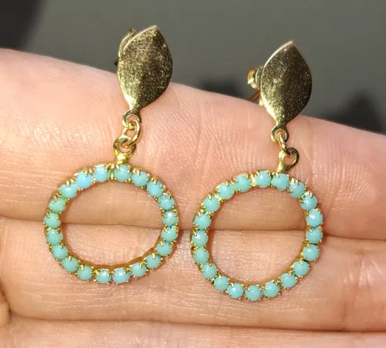 Brincos Azul e Dourado