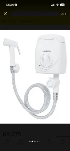 Ducha Higiênica 3t Lorenzetti 220v 4300w Acabamento Fosco Cor Branco