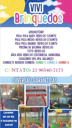 ALUGUEL DE PULA PULA, CASINHA DE BOLINHAS, ÁREA KIDS E TOTÓ 