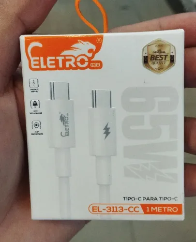 Cabo USB Tipo C para Tipo C 1 Metro ELETRO