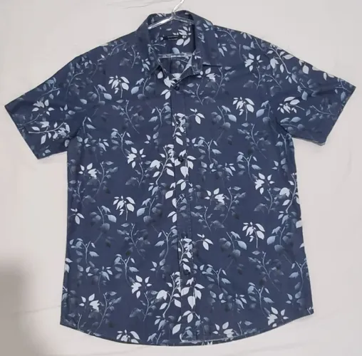 Camisa estampada azul M Wollner