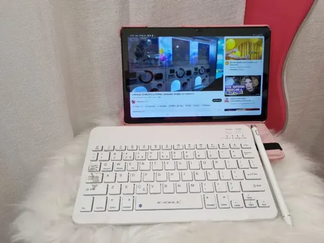 Tablet Samsung tab a7 com caneta e teclado incluso