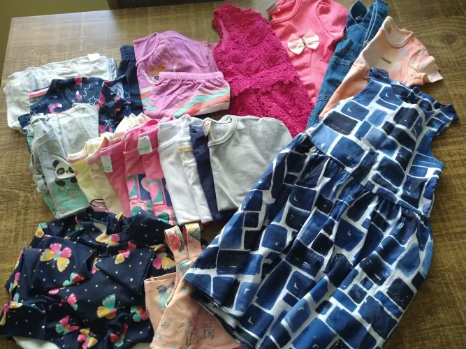Lote de roupas infantil menina verão tamanho 6 - 23 peças