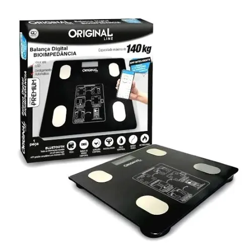 Balança Digital Bioimpedância corporal inteligente Bluetooth