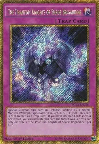 Yugioh!!! The Phantom Knights of Shade Brigandine PGL3-PT015 Gold Secret Rare