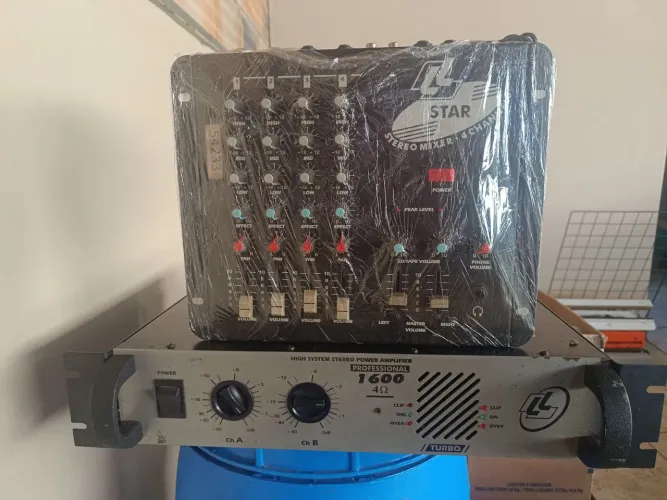 Amplificador de Som e Mesa 4 Canais LL Star