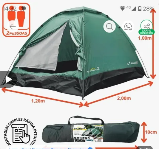 Barraca de camping/pesca