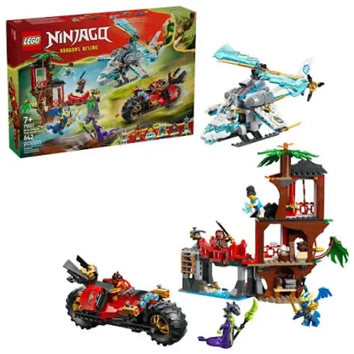 Lego Batalha de Veículos Ninja Ao Lado Da Casa Na Árvore